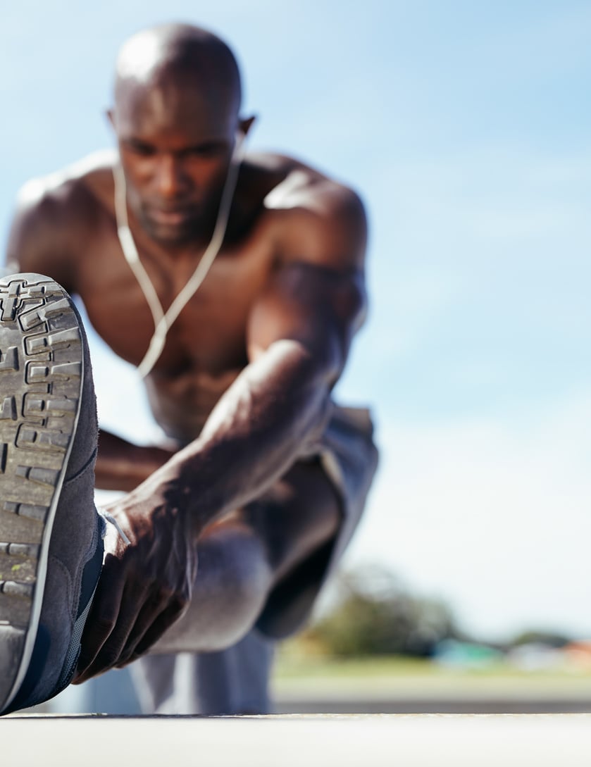 Male Athlete Stretching 