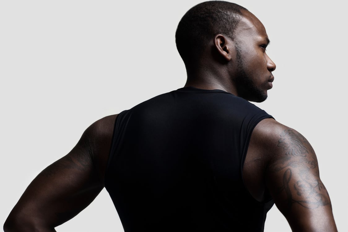 Portrait of a Black Athlete in Athletic Wear